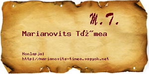 Marianovits Tímea névjegykártya