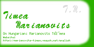 timea marianovits business card